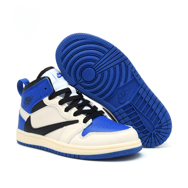 Youth Running Weapon Air Jordan 1 White/Royal Shoes 0168